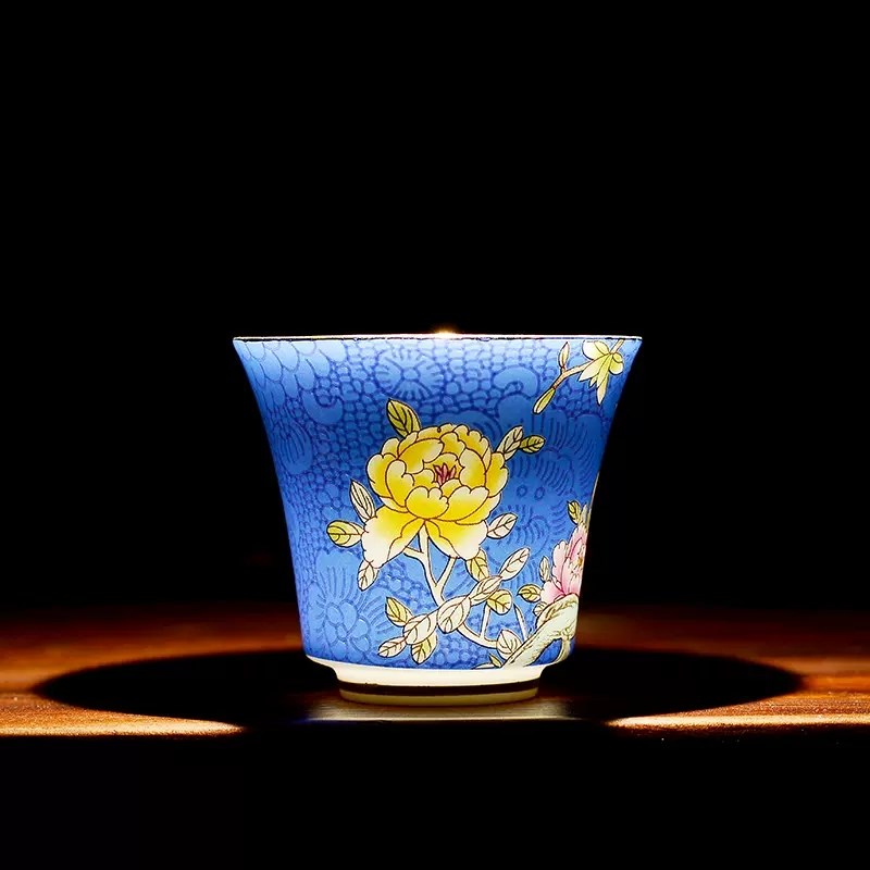 速发杯yt彩品茗杯功夫茶杯陶瓷茶具水杯主人杯个人小茶具x茶杯盖