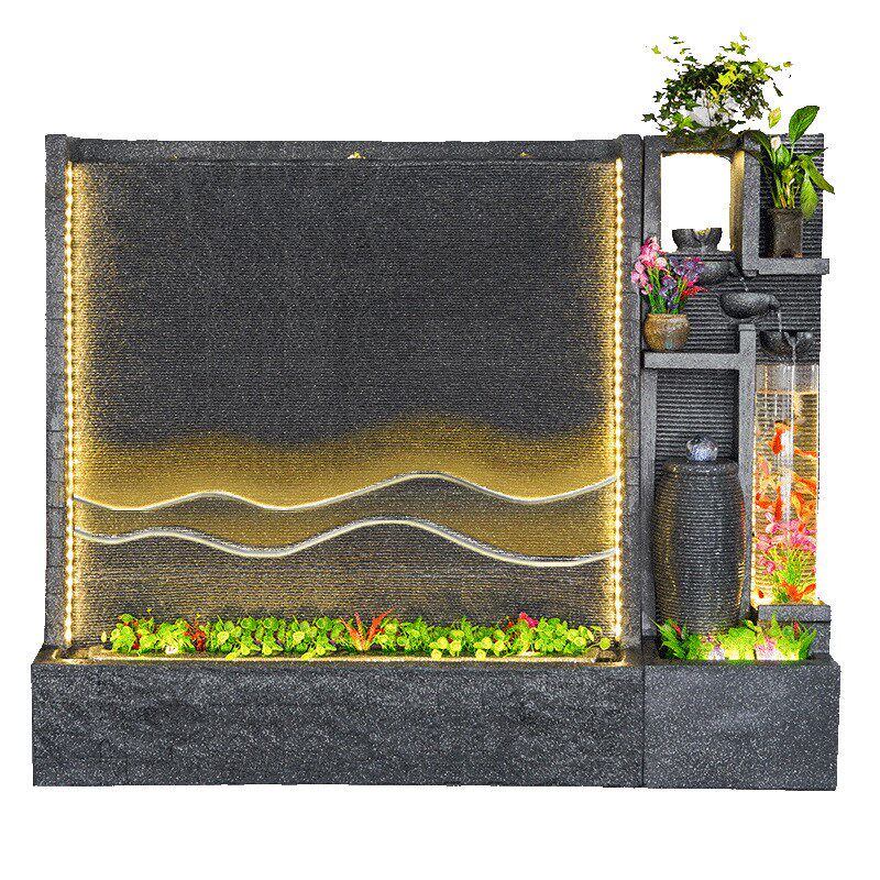 速发厅式喷泉布水工艺摆件瀑流帘庭院景观客欧鱼池隔断屏风乔迁礼