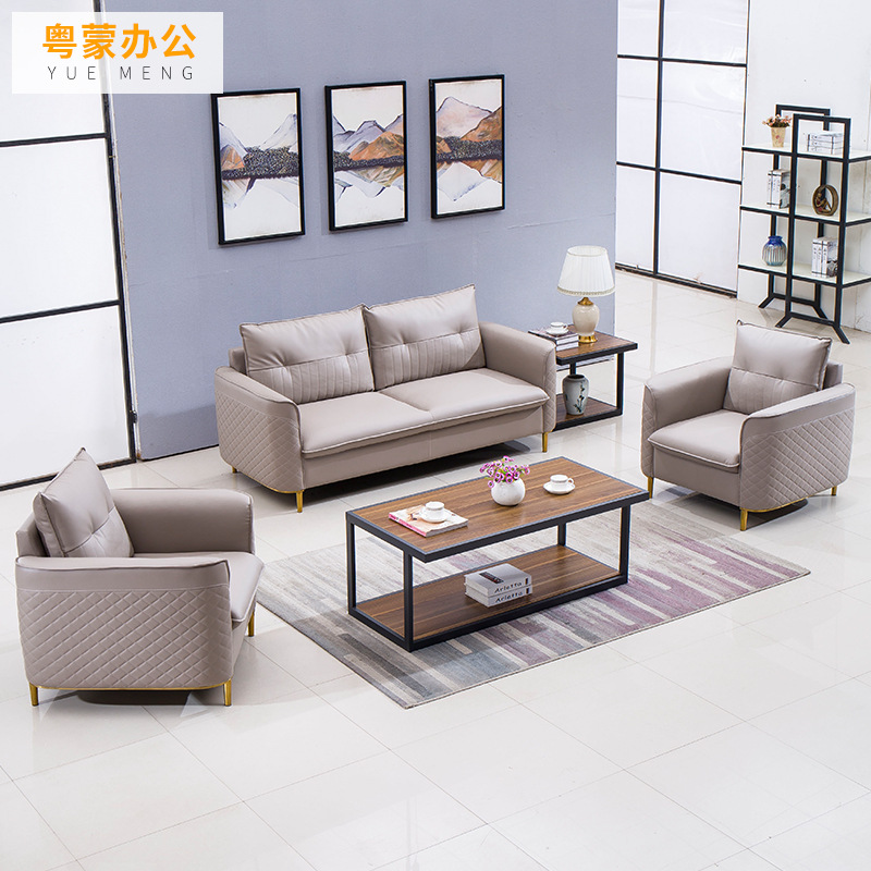 速发实木沙发 户约小简型皮艺办发组合 沙公家具组合沙发