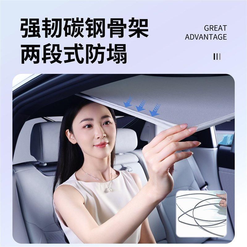 速发小鹏P7加+汽车天幕遮帘i全景天窗改装车顶防晒隔热遮光板专用