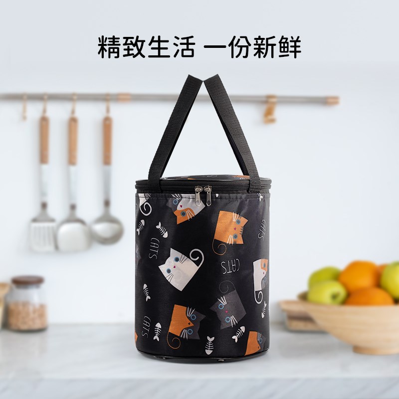 速发7WP学生饭饭焖烧杯新款保温袋保温提袋子手桶圆形兜盒袋多层