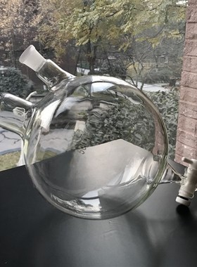 速发两口分阀漏斗L000二颈球形四氟玻璃液门分体式1L2L510L24#