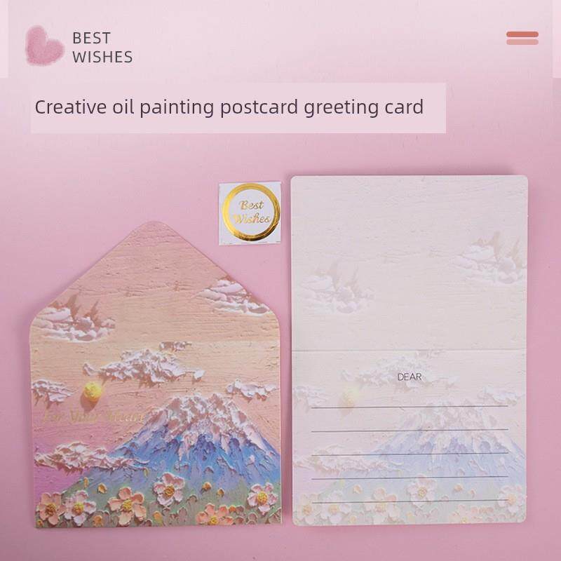 现货云山花瓣奶油风格立r体油画礼品纸袋美丽的生日礼物节日礼品