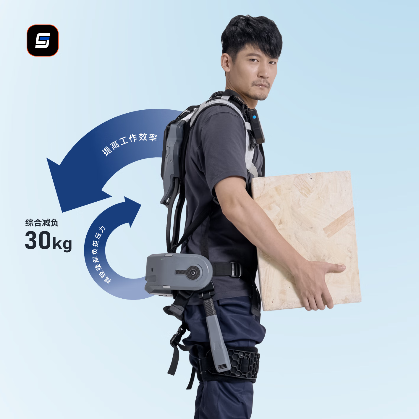 傲鲨机械外骨骼机器人行走器腰部辅助干活人体登山运动爬山助力器