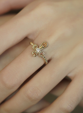 复古轻奢十字架锆石戒指小众设计