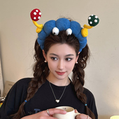高级感洋气时尚 搞怪可爱蘑菇洗脸发箍女款 高颅顶头箍2025新款 发饰