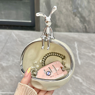 奶酪玄关钥匙收纳摆件入户进门口鞋柜走廊玄幻锁匙装饰品轻奢摆设