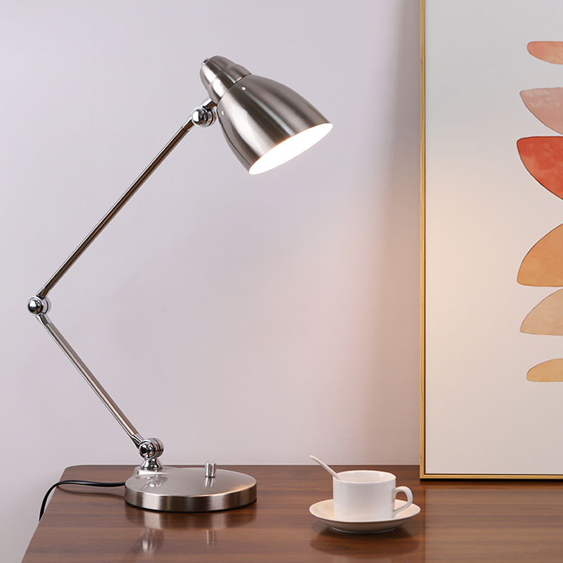 北欧轻奢阅读灯学习护眼台灯长臂折叠插电式办公室书桌床头看书灯