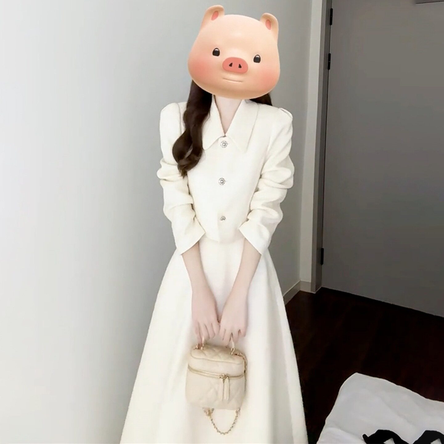 2026新款小香miu系穿搭套装连衣裙子女秋冬季设计感气质收腰长裙