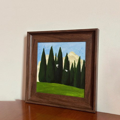中古风美拉德客厅装饰画卡通复古小众沙发背景墙挂画卧室餐厅画芯