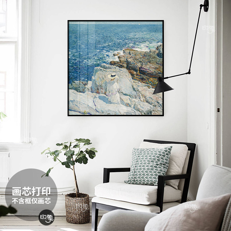 印象视觉 海边人物风景油画装饰画芯样板房民宿卧室餐厅挂画心