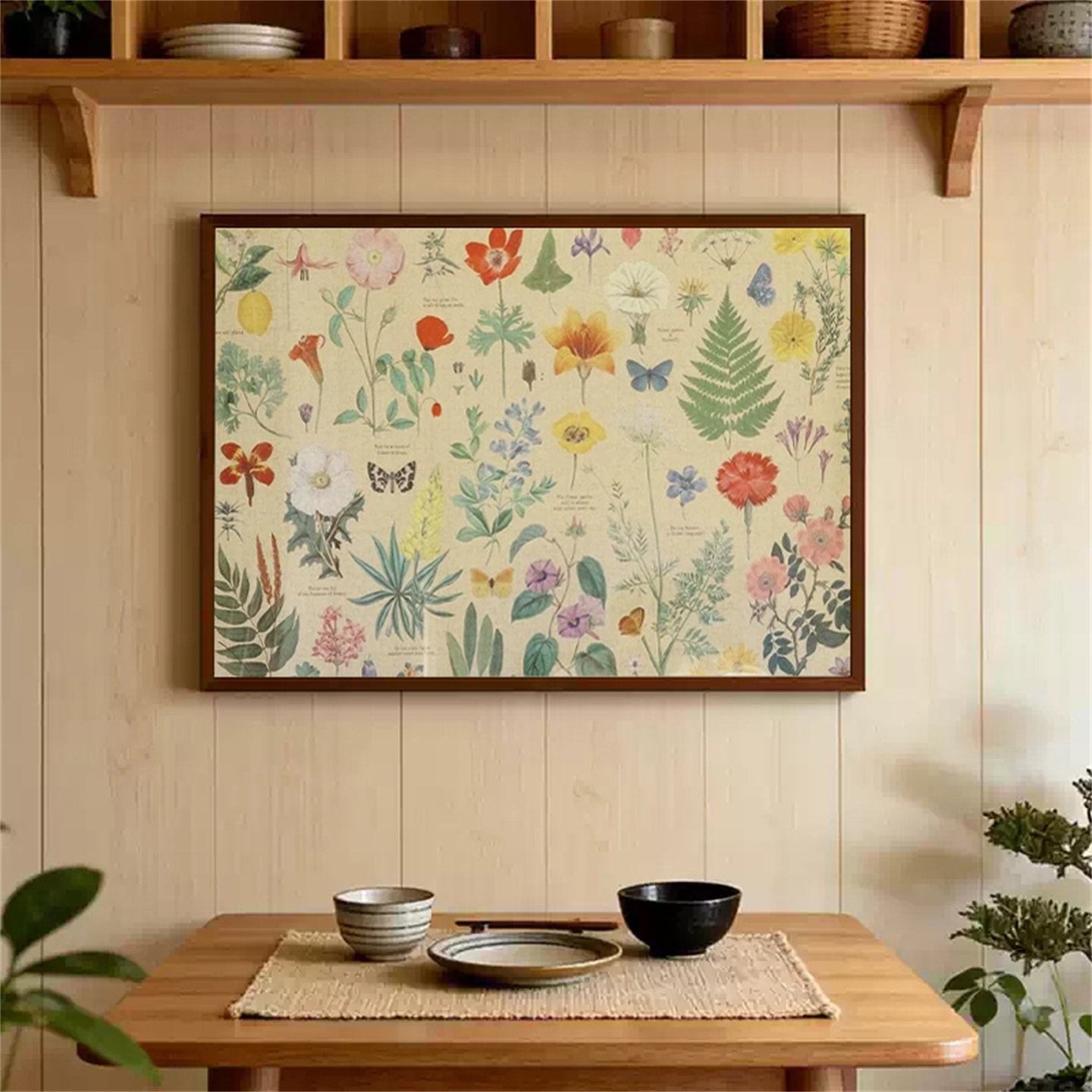 繁花似锦中古风客厅装饰画小众艺术感玄关沙发背景墙壁挂式装饰画