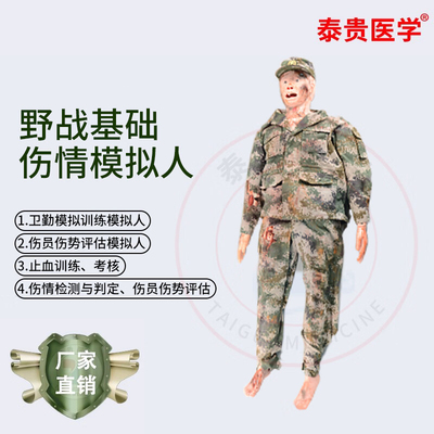 野战基础伤情模拟人出血急救搬运气管插管卫勤战救技能模型YZ310