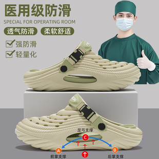 医用手术室拖鞋男士夏季外穿2026新款洞洞鞋男款防滑防臭厚底凉鞋