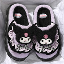 库洛米棉拖鞋女士秋冬季外穿2025新款厚底防滑可爱毛毛绒月子拖鞋