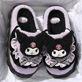 厚底防滑可爱毛毛绒月子拖鞋 外穿2026新款 女士秋冬季 库洛米棉拖鞋