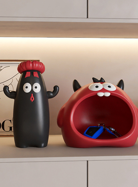 小怪兽入户门口放钥匙收纳玄关摆件客厅桌面家居软装饰品乔迁礼物