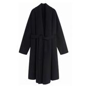 D.Ladies 赫拉天后100绵羊毛慵懒中长款 浴袍青果领双面大衣外套