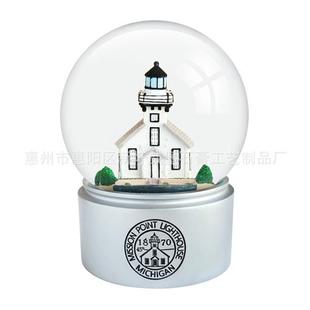 树脂水晶球建筑旋转雪花亮片玻璃罩树脂水晶球厂家