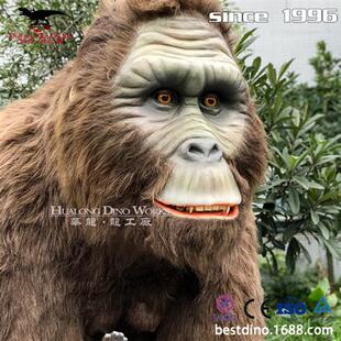 仿真动物粘毛大猩猩模型动态感应玩具圣诞节商场动物园摆件引流