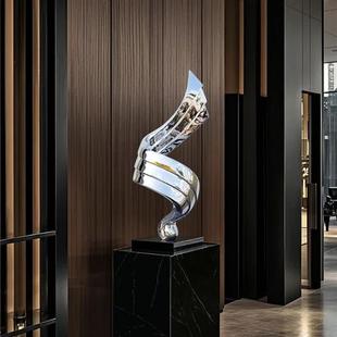 抽象艺术树脂电镀金银雕塑摆件酒店售楼处会所客厅玄关家居饰品