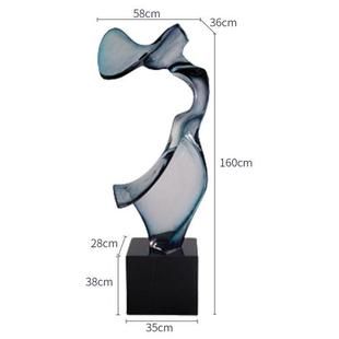 酒店大堂透明抽象摆件装 饰品创意树脂工艺品 饰会所客厅电视柜装