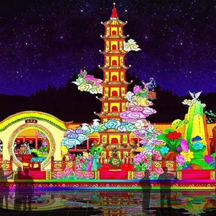 自贡供应广场公园水上花灯装 饰制作户外大型灯会展示定制