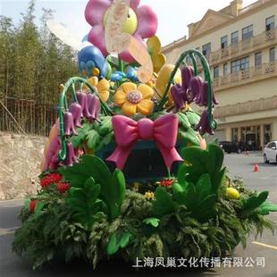 节日庆典花车巡游大型游乐园景观花灯巡游花车暖场美陈活动道具