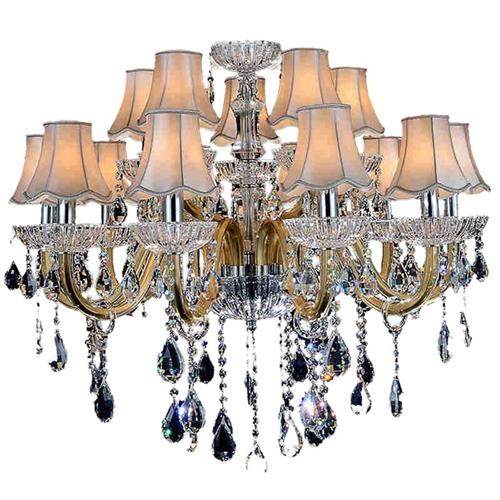 欧式蜡烛灯美式客厅灯水晶卧室餐厅灯具轻奢大气复式楼别墅灯