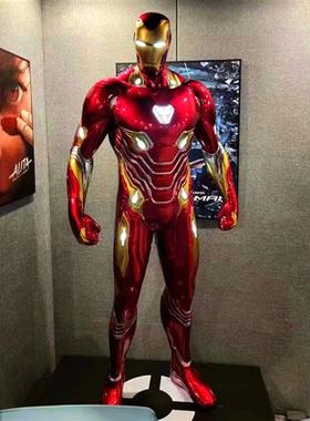 漫威钢铁侠比全身大型玻璃钢雕塑商场电影院客厅装饰落地大摆件