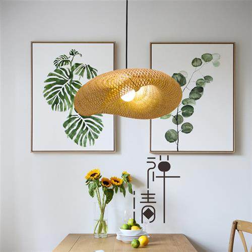 竹编灯日式客厅餐厅卧室灯笼民宿客房火锅店茶室中式禅意竹编吊灯