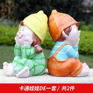 树脂工艺品厂家公司花园庭院户外园林景观装 饰品卡通娃娃雕塑摆件