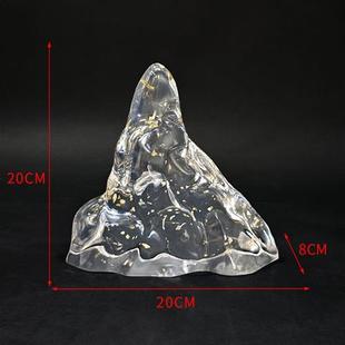 客厅酒店别墅玄关售楼处前台桌面艺术品透明树脂假山雕塑装 饰摆件