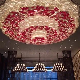 水晶吸顶灯厂家灯具酒店大堂华丽大气宴会厅灯售楼部沙盘灯具