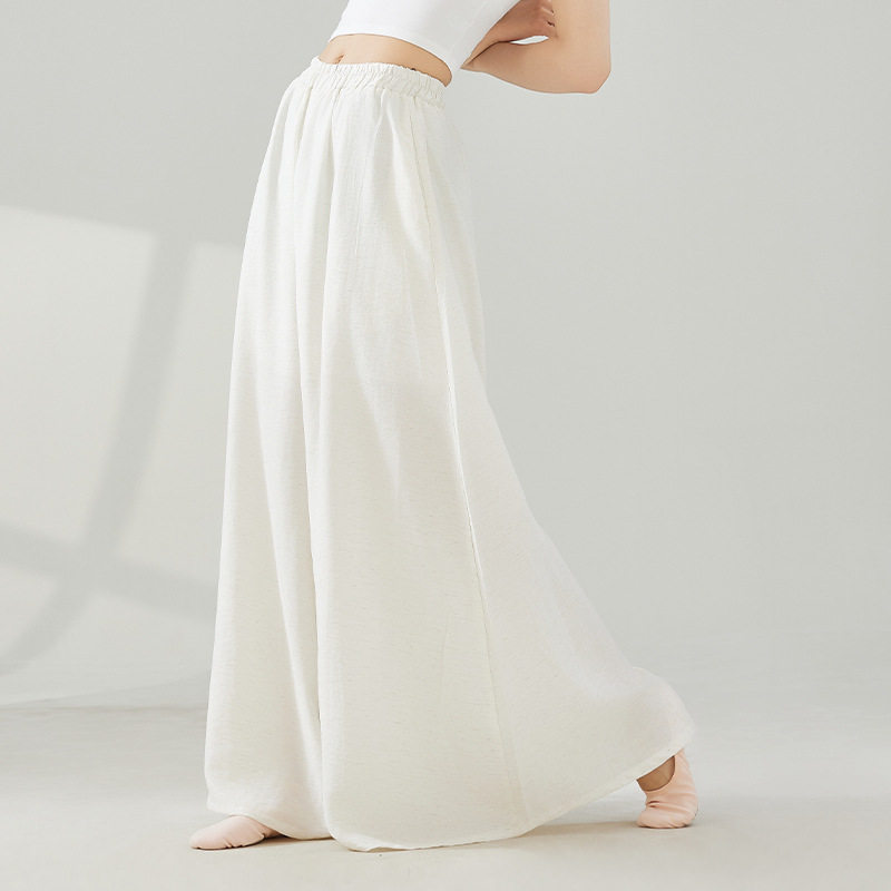 古典舞蹈服成人女夏季新款白色宽松飘逸阔腿裤带内衬现代舞练功裤