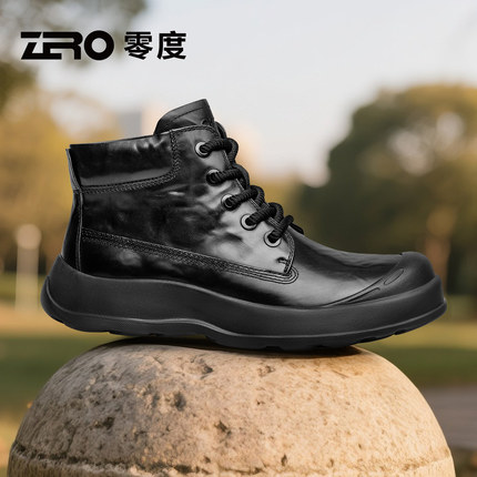 ZRO零度官方正品马丁靴男款秋冬季2025新款真皮厚底防水耐磨皮靴