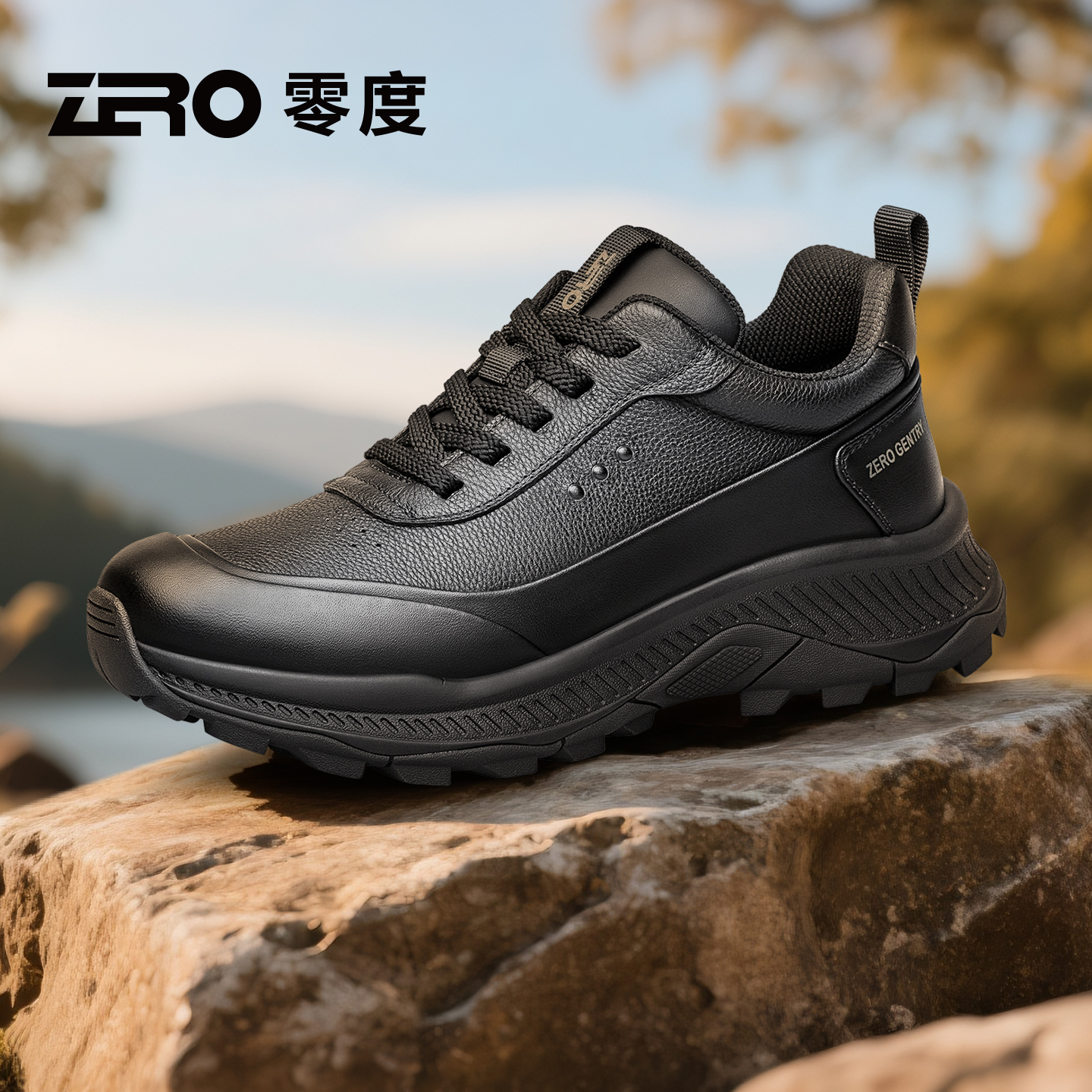 ZRO零度官方正品头层牛皮男鞋2025秋季新款发泡软底休闲运动鞋潮