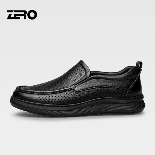 ZRO零度真皮冲孔一脚蹬乐福鞋