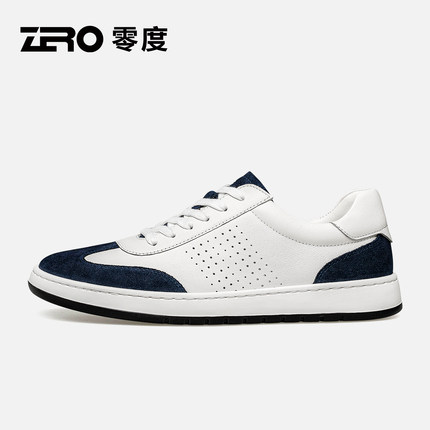 零度皮鞋男2025新款秋冬薄款冲孔透气休闲德训鞋男士软底舒适上班