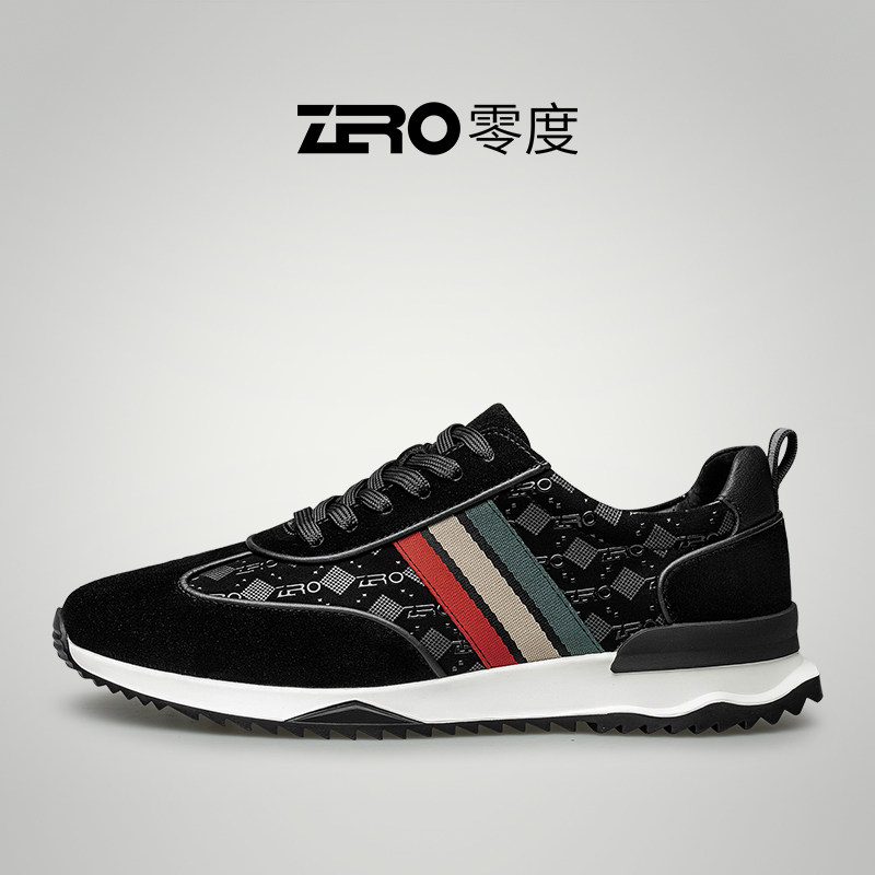 ZRO零度男鞋2025秋冬新款运动休闲鞋男士户外健步鞋撞色真皮鞋男