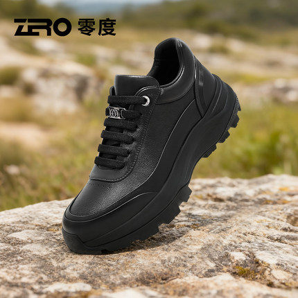 ZRO零度官方正品黑色公务鞋男款秋冬2025新款久站不累真皮休闲鞋
