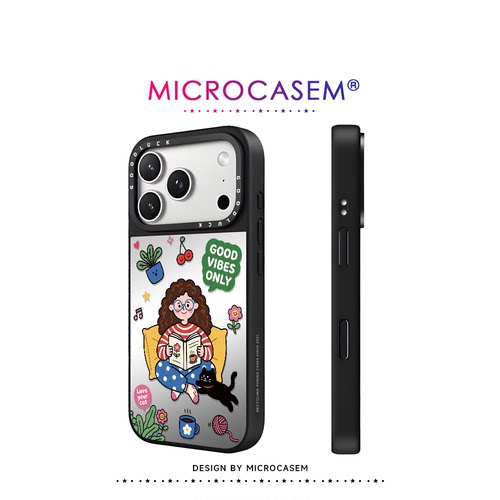 磁吸MagSafe多巴胺卷发女孩的日常适用iphone18pro手机壳17promax苹果16镜面保护套15plus韩风插画14卡通13