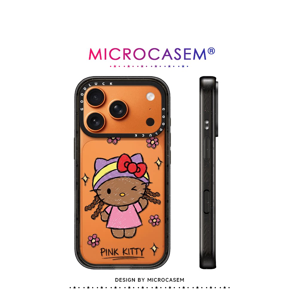 磁吸MagSafe水彩涂鸦花朵黑皮KT适用iphone18pro手机壳17promax苹果16透明保护套15plus卡通14可爱13日韩12女
