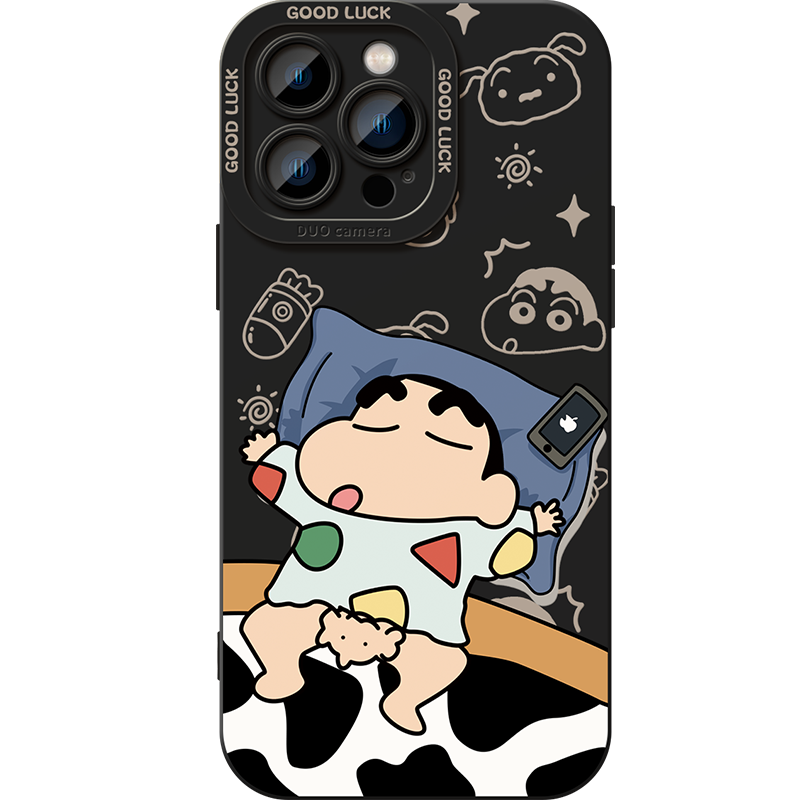 卡通趣味小新适用苹果17手机壳iphone15promax液态硅胶14软套16pro情侣13男女12新款x日系max全包