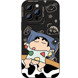 卡通趣味小新适用苹果17手机壳iphone15promax液态硅胶14软套16pro情侣13男女12新款x日系max全包8plus搞怪xr