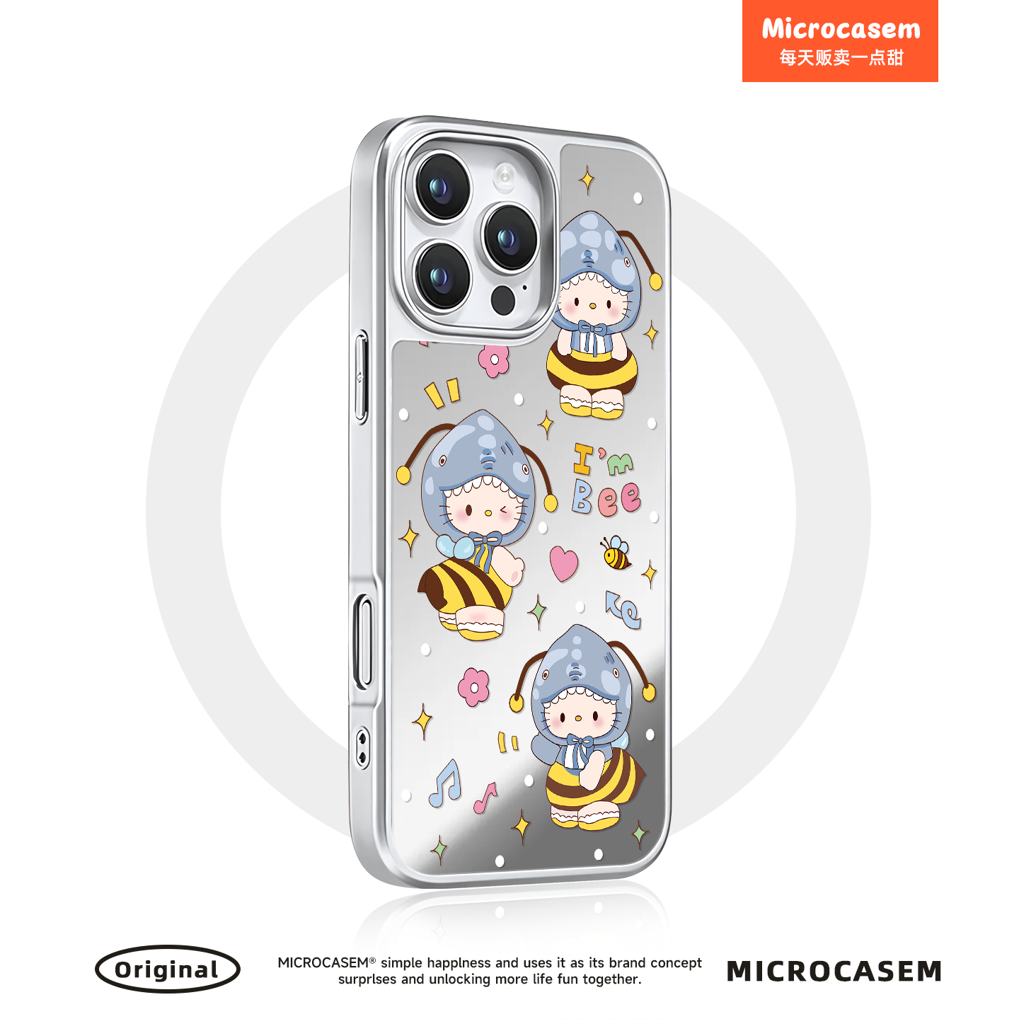 磁吸MagSafe鲨鱼蜜蜂装Kitty猫适用iphone17pro手机壳16promax苹果15镜面保护套14plus卡通13可爱12日韩Air女