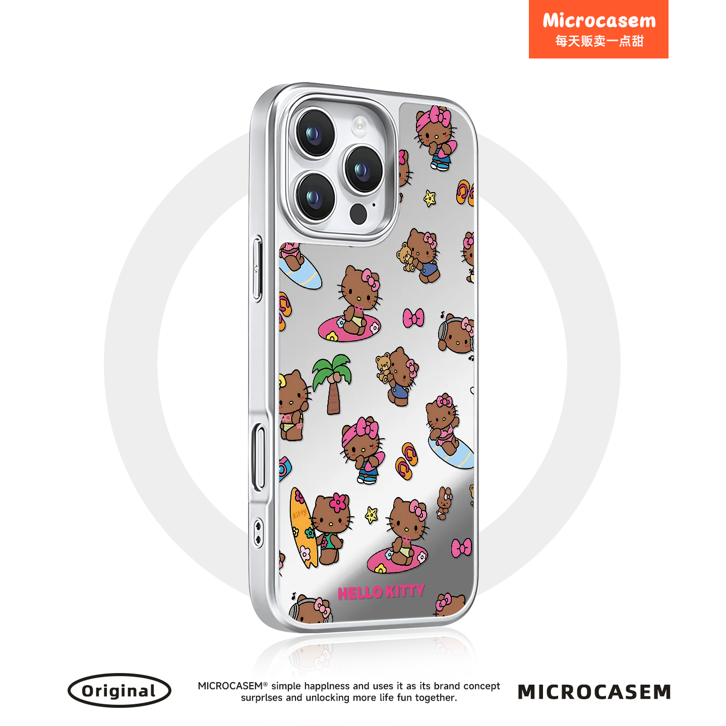 磁吸MagSafe沙滩度假黑皮Kitty猫适用iphone16手机壳17promax苹果15pro镜面14日韩Air卡通13可爱plus少女12