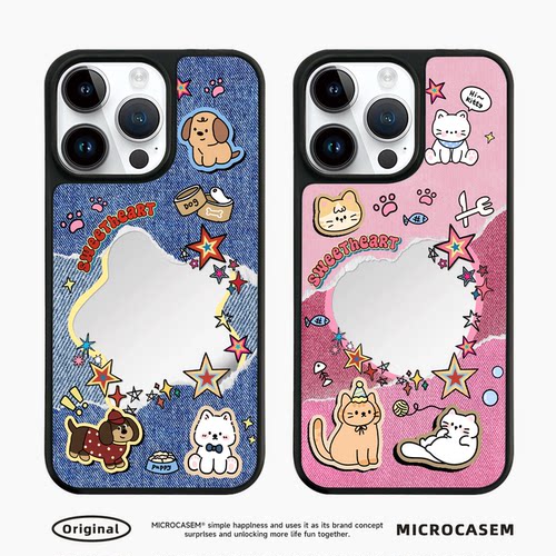 磁吸MagSafe牛仔布纹西高地狗狗适用iphone17pro手机壳16promax苹果15镜面保护套14plus卡通13情侣Air可爱12