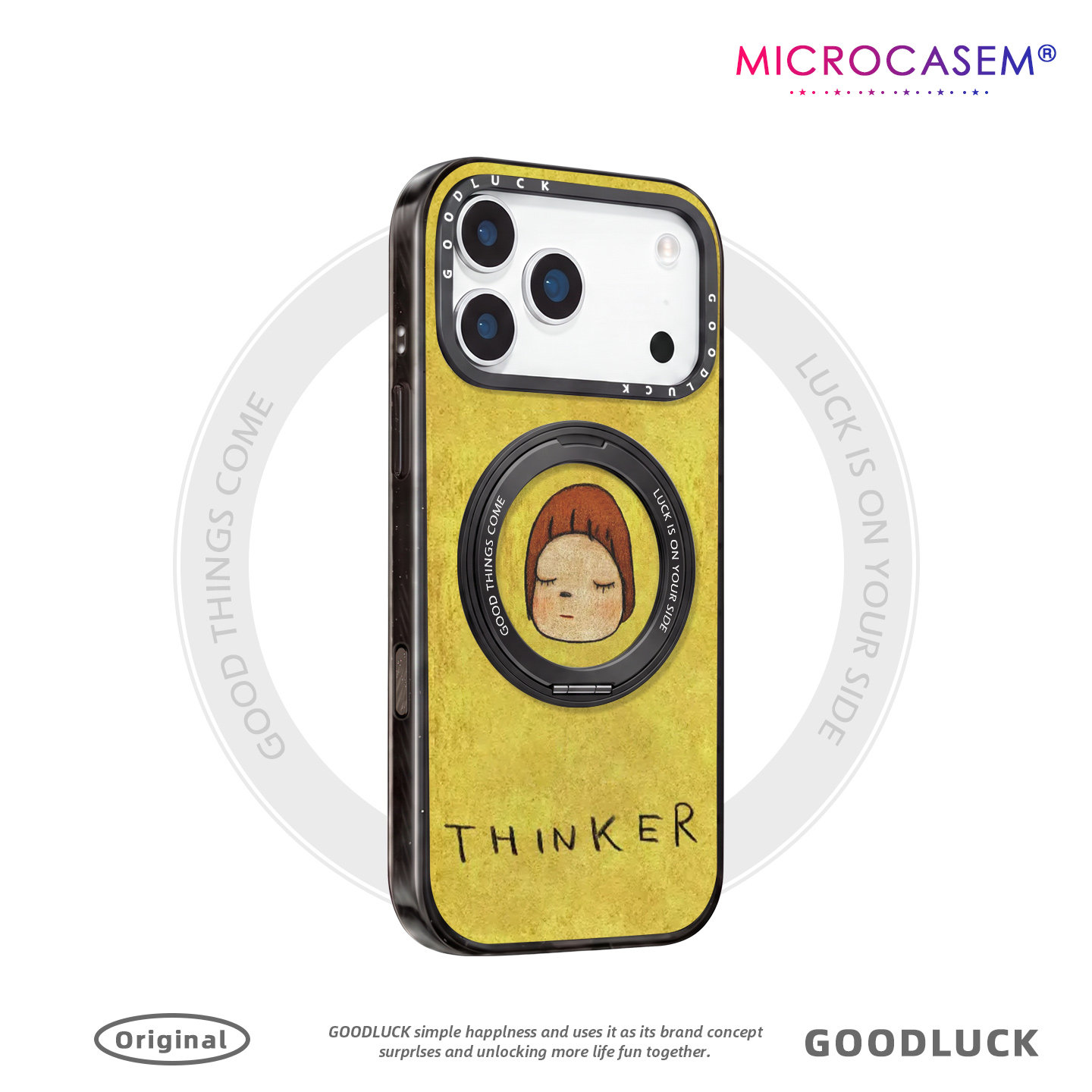 涂鸦奈良美智女孩适用iphone18pro手机壳17promax苹果16镜面磁吸支点壳15plus带支架保护套14日韩13闺蜜12ins
