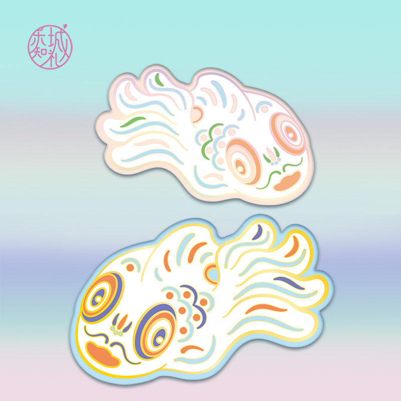 滴水兽明信片贺卡闽南泉州炫彩镭射厚卡异形质感原创文创单张